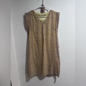 Gold Sheath Mini Dress V-Neck Sleeveless